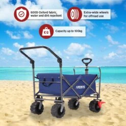 AREBOS Handkar | Transportwagen | Apparatuurwagen | Opvouwbaar | Duwstang| Blauw -Campingwinkels 1200x1200 1958