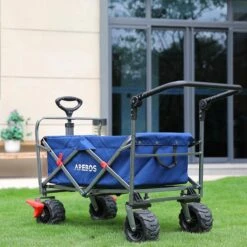 AREBOS Handkar | Transportwagen | Apparatuurwagen | Opvouwbaar | Duwstang| Blauw -Campingwinkels 1200x1200 1959