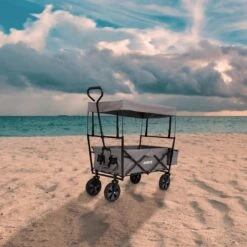 AREBOS Handwagen Vouwbare Dak Handwagen Vouwbare Trolley Uitrustingswagen Grijs -Campingwinkels 1200x1200 1986