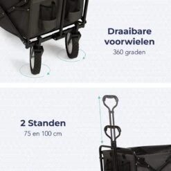 LifeGoods Bolderkar - Opvouwbaar - Draaibare Wielen - 2 Standen - 70KG Draagkracht - Grijs 13 LifeGoods Bolderkar - Opvouwbaar - Draaibare Wielen - 2 Standen - 70KG Draagkracht - Grijs -Campingwinkels 1200x1200 1992