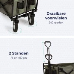 LifeGoods Bolderkar - Opvouwbaar - Draaibare Wielen - 2 Standen - 70KG Draagkracht - Groen 12 LifeGoods Bolderkar - Opvouwbaar - Draaibare Wielen - 2 Standen - 70KG Draagkracht - Groen -Campingwinkels 1200x1200 2004