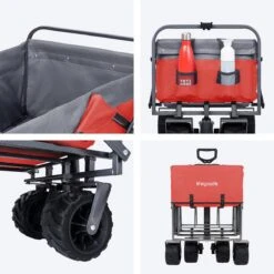 LifeGoods Bolderkar - Opvouwbaar - Tot 80KG - 94L - Wasbaar Polyester - 98x45cm - Rood/Grijs -Campingwinkels 1200x1200 2031