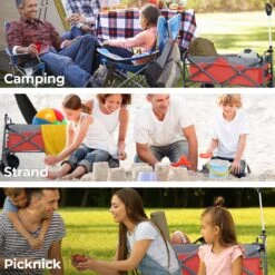 LifeGoods Bolderkar - Opvouwbaar - Tot 80KG - 94L - Wasbaar Polyester - 98x45cm - Rood/Grijs -Campingwinkels 1200x1200 2033