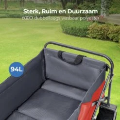 LifeGoods Bolderkar - Opvouwbaar - Tot 80KG - 94L - Wasbaar Polyester - 98x45cm - Rood/Grijs -Campingwinkels 1200x1200 2035