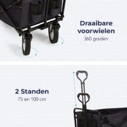 LifeGoods Bolderkar - Opvouwbaar - Draaibare Wielen - 2 Standen - 70KG Draagkracht - Zwart 12 LifeGoods Bolderkar - Opvouwbaar - Draaibare Wielen - 2 Standen - 70KG Draagkracht - Zwart -Campingwinkels 1200x1200 2042