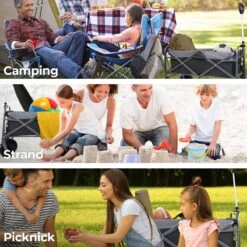 LifeGoods Bolderkar - Opvouwbaar - Tot 80KG - 94L - Wasbaar Polyester - 98x45cm - Zwart/Grijs -Campingwinkels 1200x1200 2059