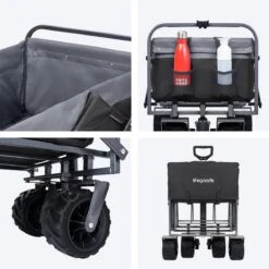 LifeGoods Bolderkar - Opvouwbaar - Tot 80KG - 94L - Wasbaar Polyester - 98x45cm - Zwart/Grijs -Campingwinkels 1200x1200 2065