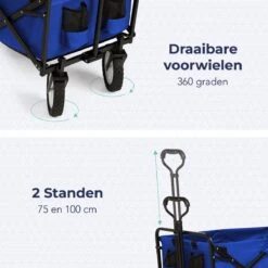 LifeGoods Bolderkar - Opvouwbaar - Draaibare Wielen - 2 Standen - 70KG Draagkracht - Blauw 12 LifeGoods Bolderkar - Opvouwbaar - Draaibare Wielen - 2 Standen - 70KG Draagkracht - Blauw -Campingwinkels 1200x1200 2076