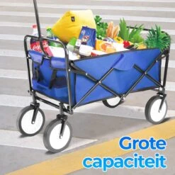 Merkloos Bolderkar - Bolderkar Opvouwbaar - Bolderwagen - Bolderwagen Opvouwbaar - Blauw -Campingwinkels 1200x1200 2115