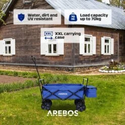AREBOS Handwagen Vouwbare Dak Handwagen Vouwbare Trolley Uitrustingswagen Blauw -Campingwinkels 1200x1200 2159