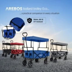 AREBOS Handwagen Vouwbare Dak Handwagen Vouwbare Trolley Uitrustingswagen Blauw -Campingwinkels 1200x1200 2160