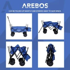 AREBOS Handwagen Vouwbare Dak Handwagen Vouwbare Trolley Uitrustingswagen Blauw -Campingwinkels 1200x1200 2162