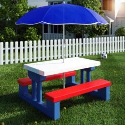 Merkloos Kinder Picknicktafel Met Parasol - Blauw 18 Merkloos Kinder Picknicktafel Met Parasol - Blauw -Campingwinkels 1200x1200 242