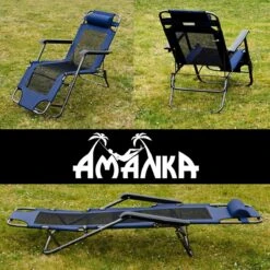 Ligstoel 155x60cm - Opvouwbaar Campingstoel Ligbed Strandstoel Tuinstoel Vouwligstoel Blauw -Campingwinkels 1200x1200 257