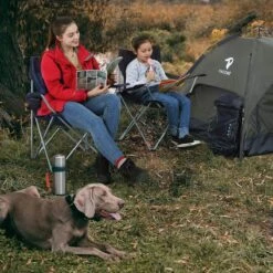 Set Van 2 Opvouwbare Campingstoelen, Klapstoelen Voor Buiten, Comfortabel, Met Armleuningen En Bekerhouders, Stabiel Frame, Draagvermogen 120 Kg - Blauw -Campingwinkels 1200x1200 298