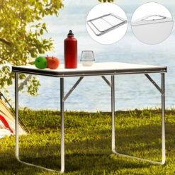 Merkloos Aluminium Inklapbare Tuintafel - Campingtafel - 80x60x68 Cm -Campingwinkels 1200x1200 385