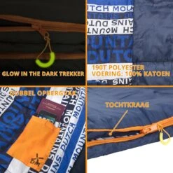 Dutch Mountains Slaapzak Goeree XL - Extra Groot 220x90cm - Katoenen Binnenkant - Aanritsbaar - Tochtstrip En Compressiehoes -Campingwinkels 1200x1200 463