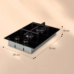 Illuminosa Domino Gaskookplaat 2-pits Sabaf Branders Glaskeramiek -Campingwinkels 1200x1200 555