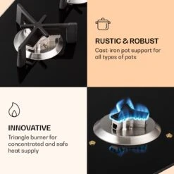 Trifecta 6 Gaskookplaat 6-pits Grote, Normale En Extra Glaskeramische Branders -Campingwinkels 1200x1200 558