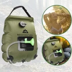 Needventure Solar Douche - Camping Douchezak - Buiten Douche - Tuindouche - Inclusief Thermometer - Waterzak Met Douchekop - 20L - Groen -Campingwinkels 1200x1200 698