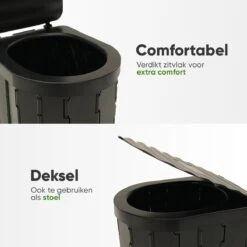 KNGZ Outdoor Gear – Camping Toilet – Nieuw Model – Biologisch Afbreekbare Zakjes – Opvouwbare Camping Toilet Met Deksel – Camping Toilet Hoge Zit – Draagbare WC Emmer Volwassen – Draagbaar Mobiel Potje – Nachtemmer – Opvouwbaar Toilet – Kamperen -Campingwinkels 1200x1200 706