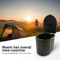 KNGZ Outdoor Gear – Camping Toilet – Nieuw Model – Biologisch Afbreekbare Zakjes – Opvouwbare Camping Toilet Met Deksel – Camping Toilet Hoge Zit – Draagbare WC Emmer Volwassen – Draagbaar Mobiel Potje – Nachtemmer – Opvouwbaar Toilet – Kamperen -Campingwinkels 1200x1200 708