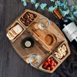 Merkloos Houten Outdoor Wijntafel Draagbare Houten Picknicktafel Mini Campingtafels Met Wijnglas Houder Voor Tuin Outdoor Camping Picknick Strand - Plataan Hout - Wijn -Campingwinkels 1200x1200 71