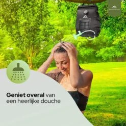 Needventure Solar Douche - Camping Douchezak - Buiten Douche - Tuindouche - Inclusief Thermometer - Waterzak Met Douchekop - 20L - Zwart -Campingwinkels 1200x1200 715