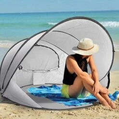 Deryan Luxe Pop Up Strandtent XXL - Anti-UV 50+ - Zilver -Campingwinkels 1200x1200 812