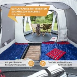 Skandika Pitea XL UP Tent – Koepeltenten - Autotent – 4 Persoons Campingtent Voor SUV, Caddy, Auto, CUV – Vrijstaand – Met/zonder Slaapcabine – Max. Stahoogte 200 Cm – Waterdicht Met 3000mm Waterkolom - 515 X 300 X 200 Cm (LxBxH) – Kamperen - Grijs -Campingwinkels 1200x1200 936
