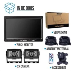 Strex Achteruitrijcamera Set Bedraad Met 2 Camera's (tegelijk Bekijken) - 7" Scherm - 18LED Nachtzicht 15m - IP67 Waterdicht - Achteruitrij Camera -Campingwinkels 1200x1200 962