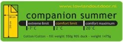 Lowland Outdoor Companion Summer Slaapzak - Dekenmodel Slaapzak - 210 X 80 Cm - Groen -Campingwinkels 1200x414