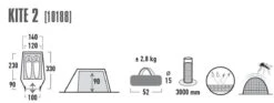 High Peak Kite 2 Tunneltent - Groen - 2 Persoons -Campingwinkels 1200x453 1