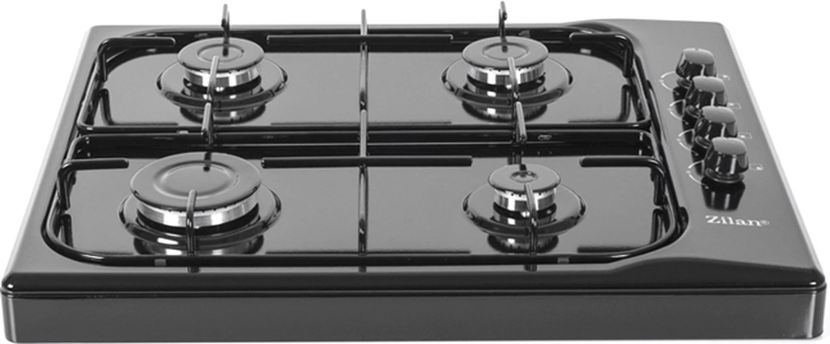 Zilan - Vrijstaande Gaskookplaat - 4 Branders - Gaskooktoestel 4 Pits - Zwart - Roestbestendig 2 Zilan - Vrijstaande Gaskookplaat - 4 Branders - Gaskooktoestel 4 Pits - Zwart - Roestbestendig - Image 2