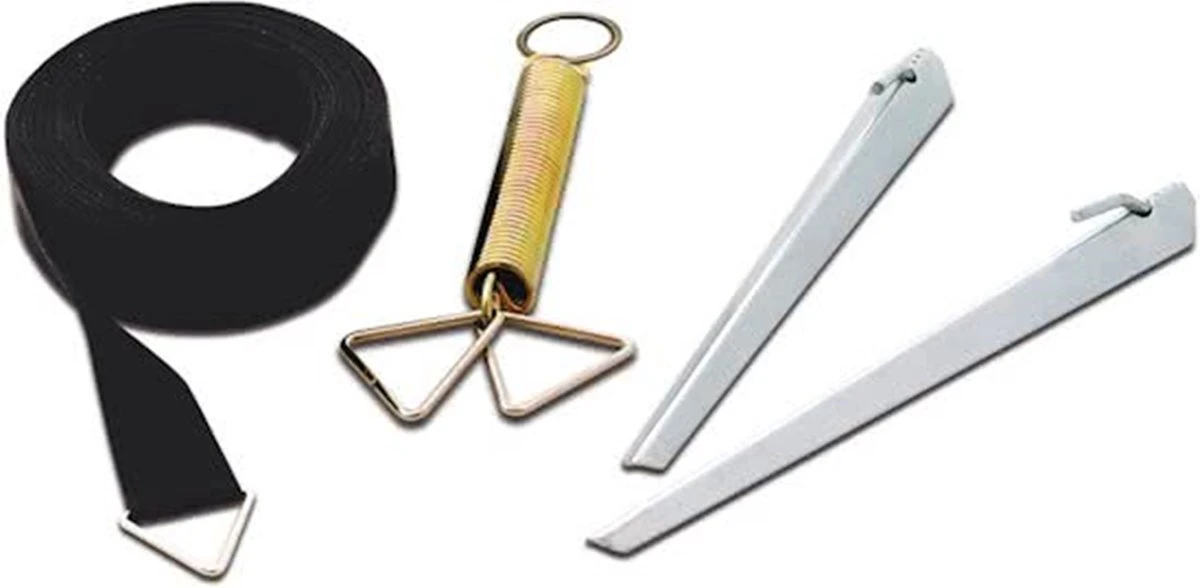 Bo-Camp - Stormband - Set - Universeel - 13 Meter- Zwart 1 Bo-Camp - Stormband - Set - Universeel - 13 Meter- Zwart