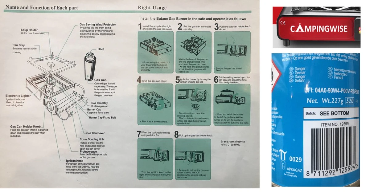 Camping Kooktoestel Op Gas - 1-pits - Inclusief Opbergkoffer 3 Camping Kooktoestel Op Gas - 1-pits - Inclusief Opbergkoffer - Image 3