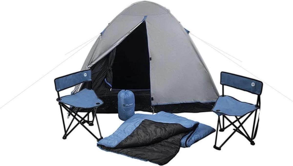 MaxxSport Camping Set - 2 Persoons - Tent + Slaapzakken + Campingstoelen - 200x190x120cm 1 MaxxSport Camping Set - 2 Persoons - Tent + Slaapzakken + Campingstoelen - 200x190x120cm