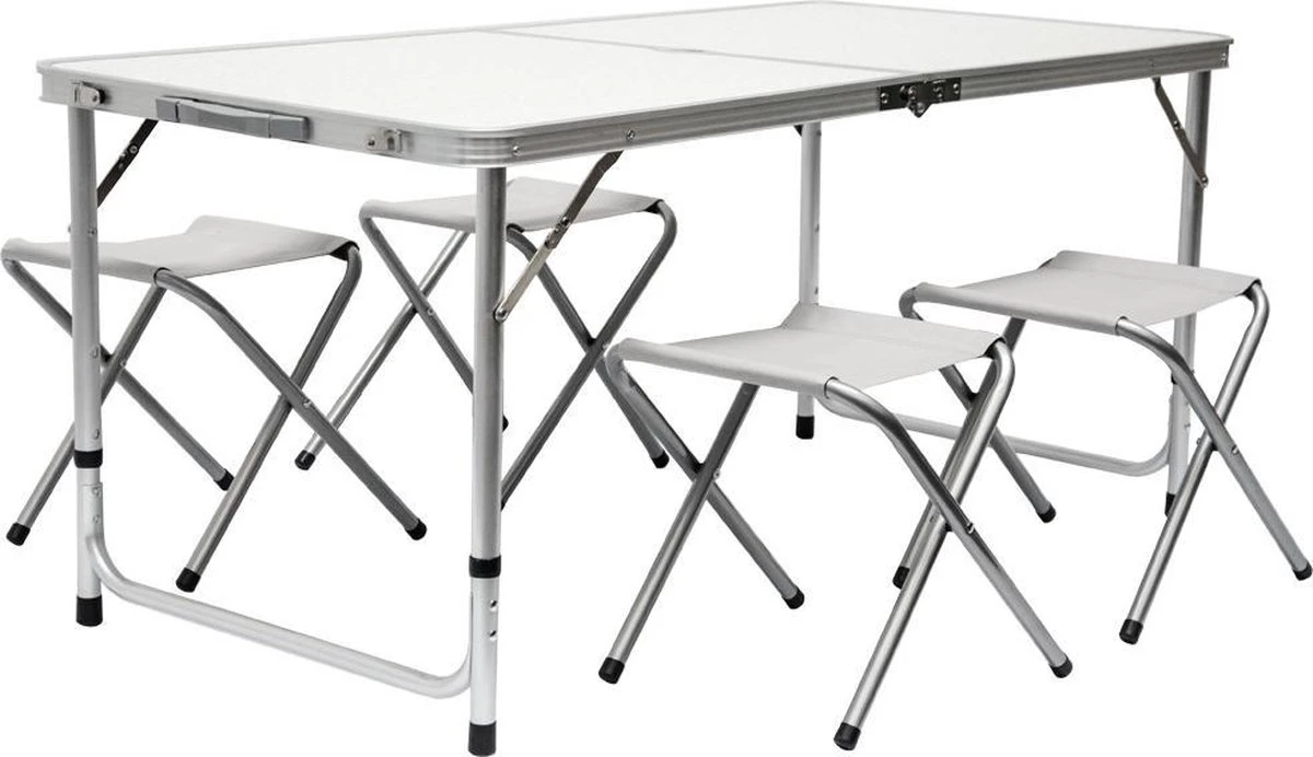 Inklapbare, In Hoogte Verstelbare Campingtafel 120x60x70cm Incl. 4 Inklapbare Krukken Campingtafel S 1 Inklapbare, In Hoogte Verstelbare Campingtafel 120x60x70cm Incl. 4 Inklapbare Krukken Campingtafel S