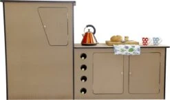 Camper Keuken MDF - Linkerkant EU - Inclusief Kledingstang + Wijnrek - Onbewerkt - Inbouw Kasten Inrichting Kampeerauto Caravan -Campingwinkels 1200x709