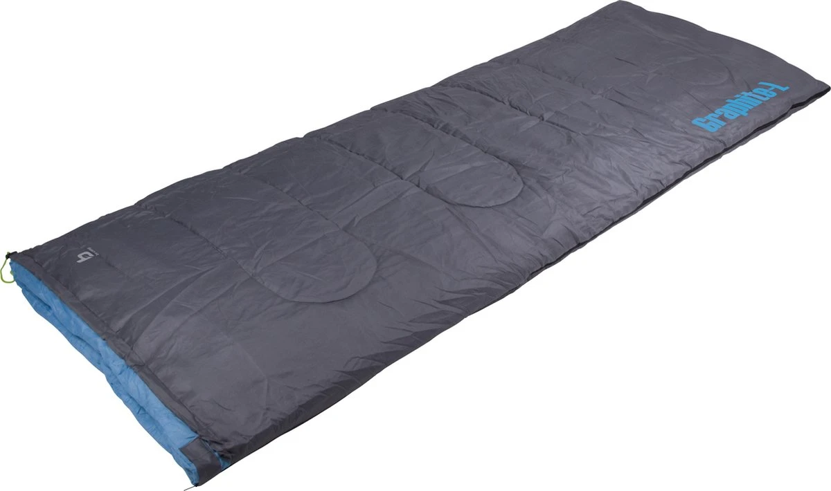 Bo-Camp - Slaapzak - Graphite-L - 200x80 Cm - Grijs/Blauw 2 Bo-Camp - Slaapzak - Graphite-L - 200x80 Cm - Grijs/Blauw - Afbeelding 2