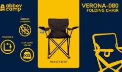 Abbey Camp Campingstoel - Vouwstoel - Zwart -Campingwinkels 1200x710