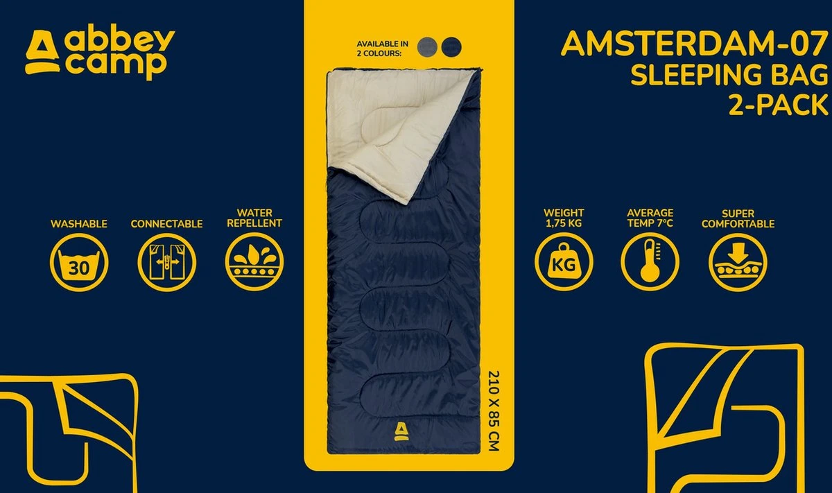 Abbey Camp Slaapzak Amsterdam - 2-pack - Dekenmodel - 210 X 85 Cm - Grijs 6 Abbey Camp Slaapzak Amsterdam - 2-pack - Dekenmodel - 210 X 85 Cm - Grijs - Image 6