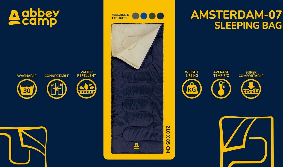 Abbey Camp Slaapzak Amsterdam-07 - Dekenmodel - 210 X 85 Cm - Grijs 8 Abbey Camp Slaapzak Amsterdam-07 - Dekenmodel - 210 X 85 Cm - Grijs - Afbeelding 8