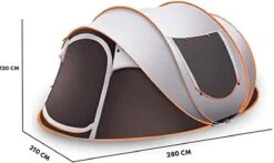 Fly Lab Luxe Pop Up Tent - Kampeer Tent - Grijs/Oranje - 4 Persoons -Campingwinkels 1200x714 2