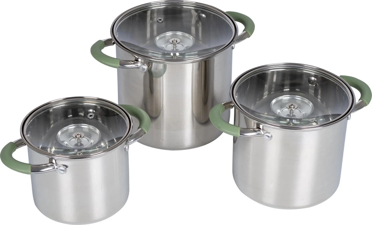 Bo-Camp - Pannenset - Elan Plus - 3-Delig - RVS 4 Bo-Camp - Pannenset - Elan Plus - 3-Delig - RVS - Afbeelding 4