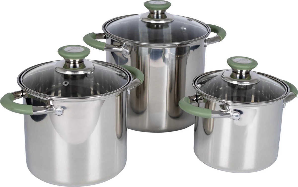 Bo-Camp - Pannenset - Elan Plus - 3-Delig - RVS 1 Bo-Camp - Pannenset - Elan Plus - 3-Delig - RVS