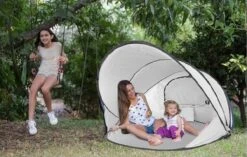 Deryan Luxe Pop Up Strandtent XXL - Anti-UV 50+ - Zilver -Campingwinkels 1200x765 3