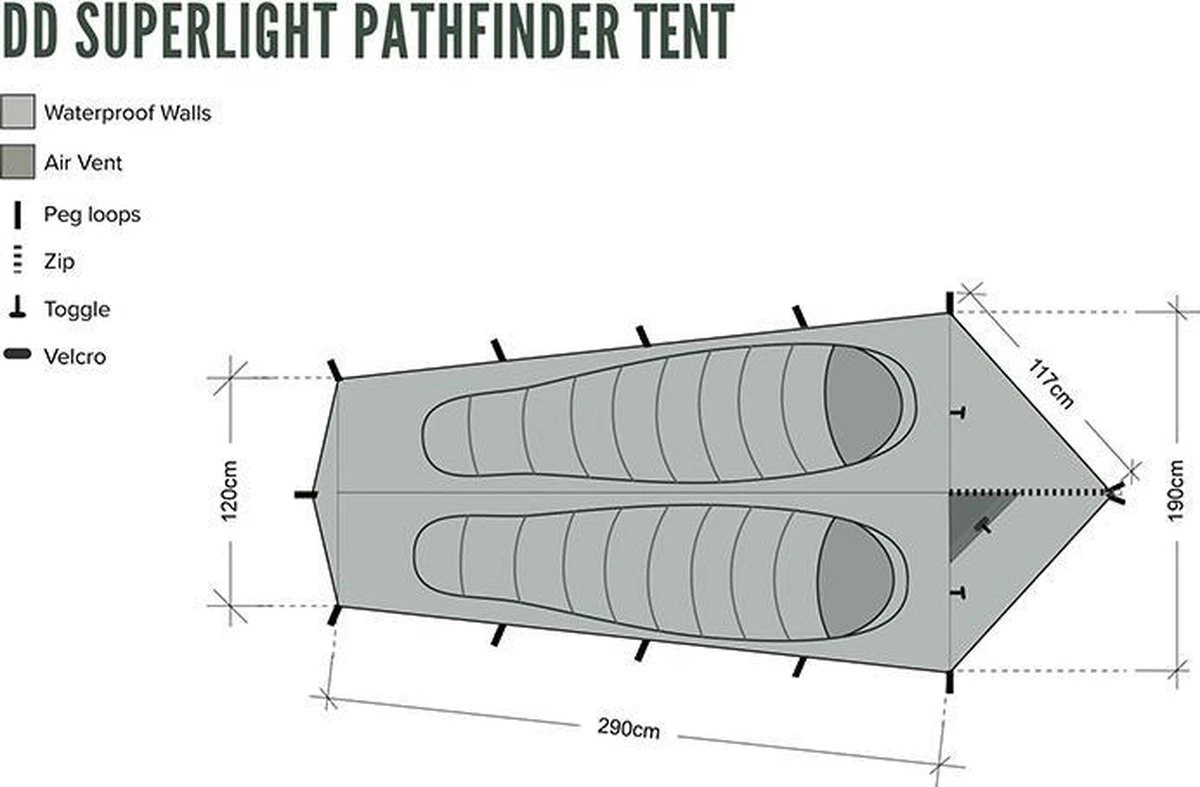 Dd Superlight Pathfinder Tent - Groen - 2 Persoons 2 Dd Superlight Pathfinder Tent - Groen - 2 Persoons - Image 2