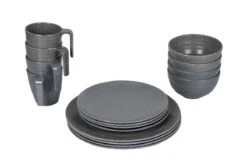 Bo-Camp Campingservies - 100% Melamine - 16-delig - Stone - Grijs -Campingwinkels 1200x794 84