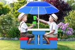 Merkloos Kinder Picknicktafel Met Parasol - Blauw 15 Merkloos Kinder Picknicktafel Met Parasol - Blauw -Campingwinkels 1200x800 10